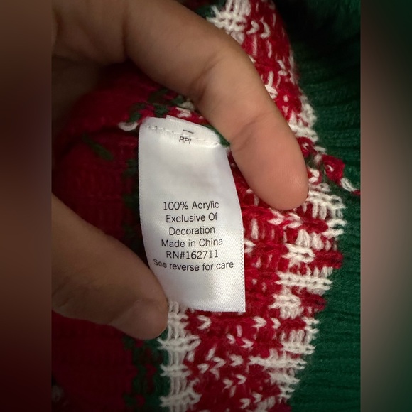 Celebrate Together Cat Christmas Sweater M Red Green Lights Ugly Xmas (unisex) - Picture 6 of 7